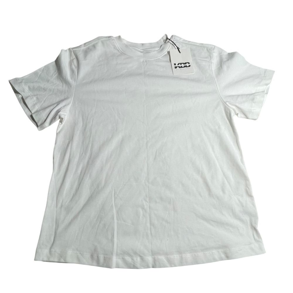 KBB by Kahlana Womens White Short Sleeve Crew Neck Cotton T-Shirt XS NEW